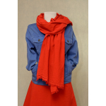 Eșarfă roșie din pânză topită de bumbac