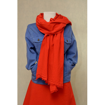 Eșarfă roșie din pânză topită de bumbac