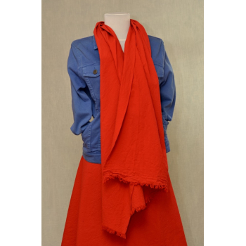 Eșarfă roșie din pânză topită de bumbac