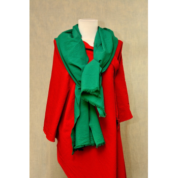 Eșarfa verde din pânză topită de bumbac