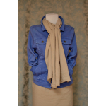 Eșarfă grej din pânză topită de bumbac