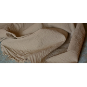 Eșarfă grej din pânză topită de bumbac