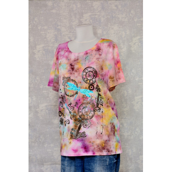 Tricou Tie & Dye, Libelule în timp, unicat