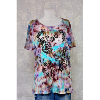 Tricou Tie & Dye, Libelule în timp, unicat