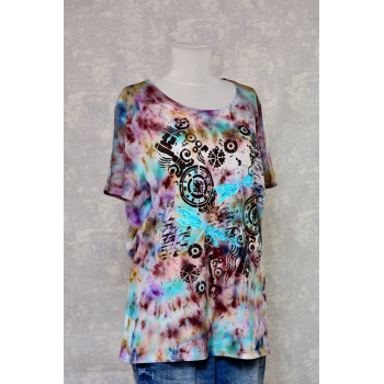 Tricou Tie & Dye, Libelule în timp, unicat