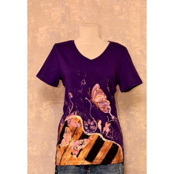 Tricou mov pictat, unicat