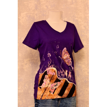 Tricou mov pictat, unicat