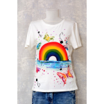 Tricou alb pictat: Muzica este sunetul sufletului