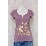 Tricou cu pictură florală, unicat