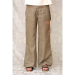 Pantaloni de in cu pictură abstractă, unicat