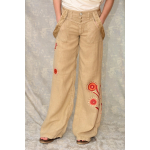 Pantaloni de in cu pictură abstractă, unicat