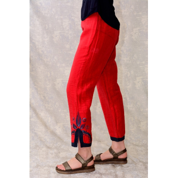 Pantaloni cu pictură abstractă, unicat